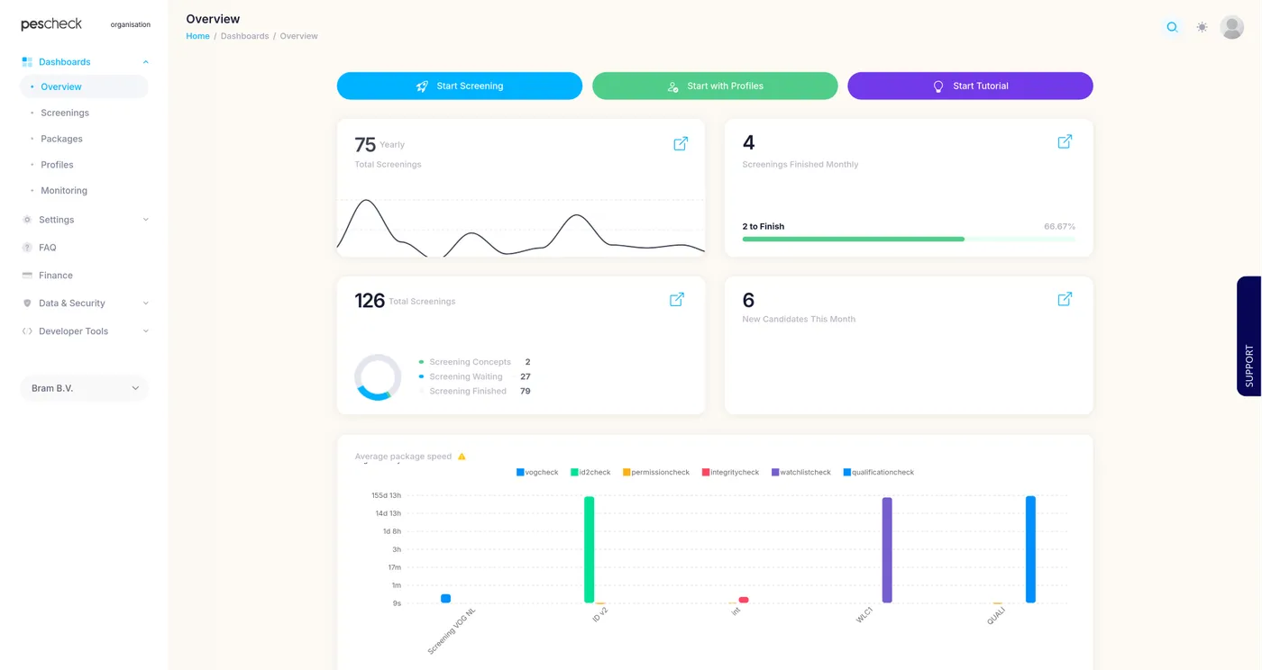 European HR manager reviewing background check results