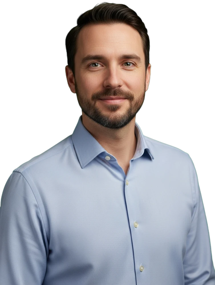 HR professional with global candidate profile cards showing verified and flagged international results